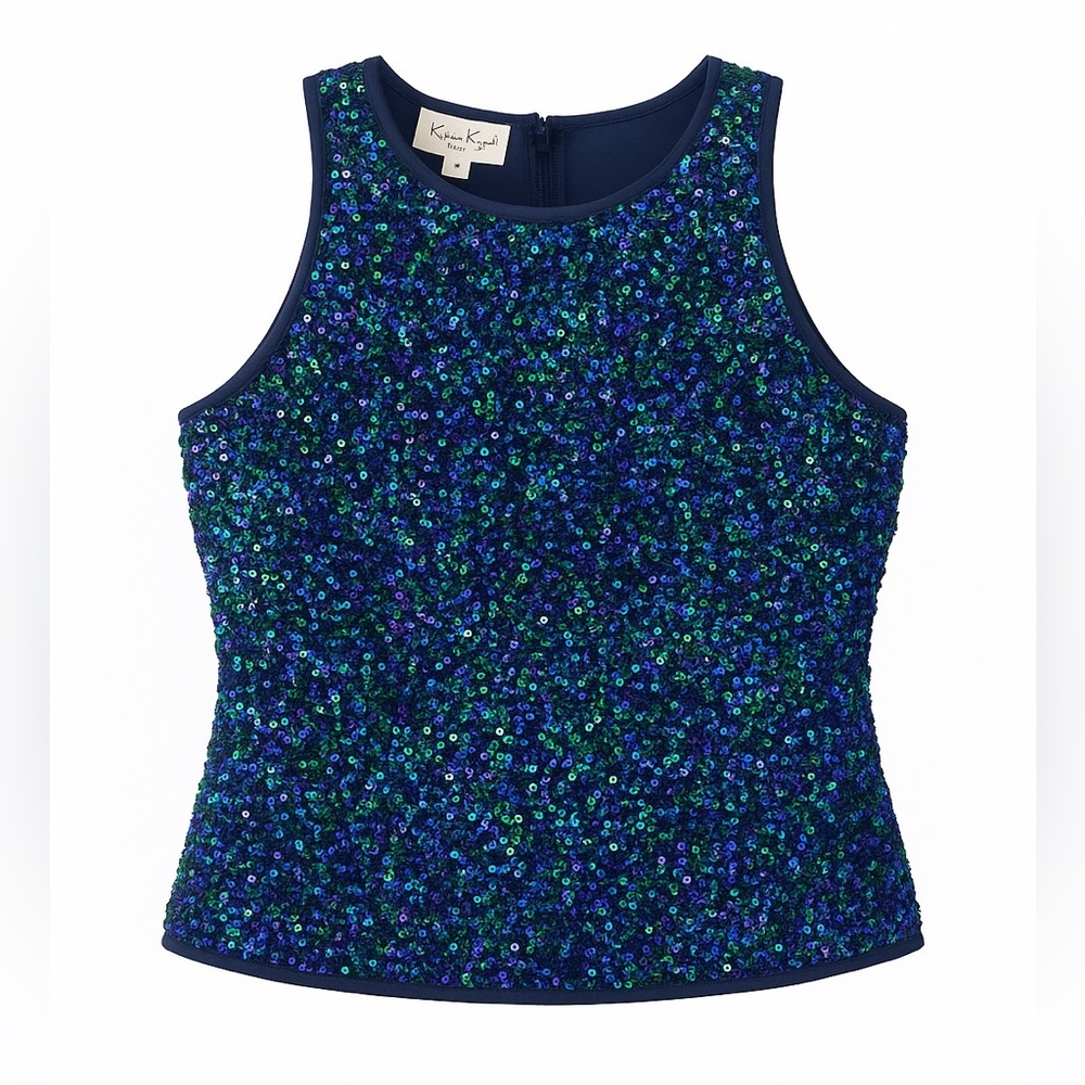 Vintage Laurence Kazar Silk Sequin Sleeveless Top​​